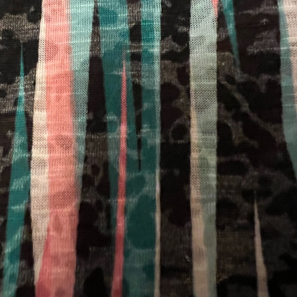 Catherines Teal/Pink/Black Striped Sleeveless Top - Picture 9 of 10